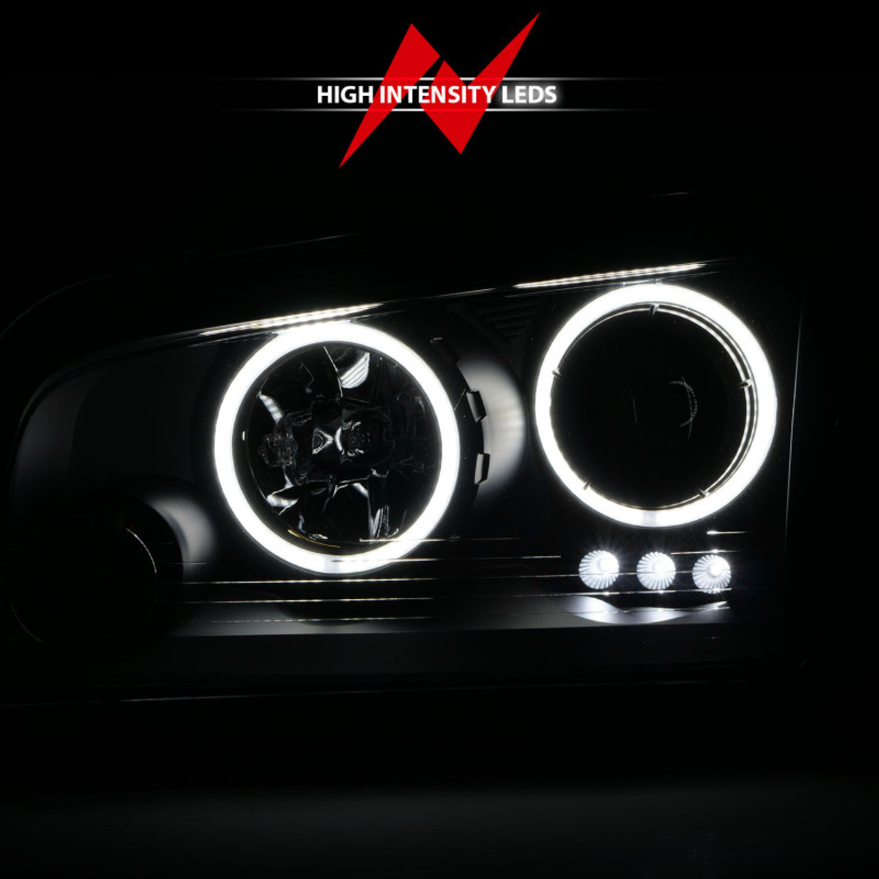ANZO 2006-2010 Dodge Charger Projector Headlights w/ Halo Chrome (CCFL) - 121218