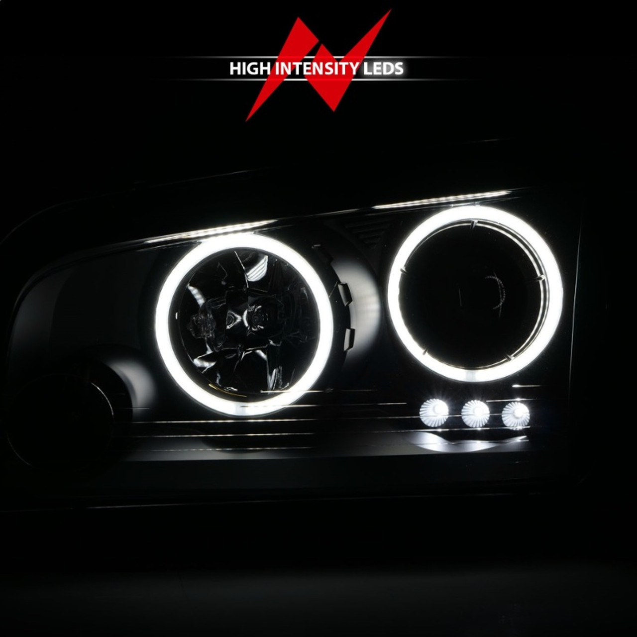 ANZO 2006-2010 Dodge Charger Projector Headlights w/ Halo Chrome (CCFL) - 121218