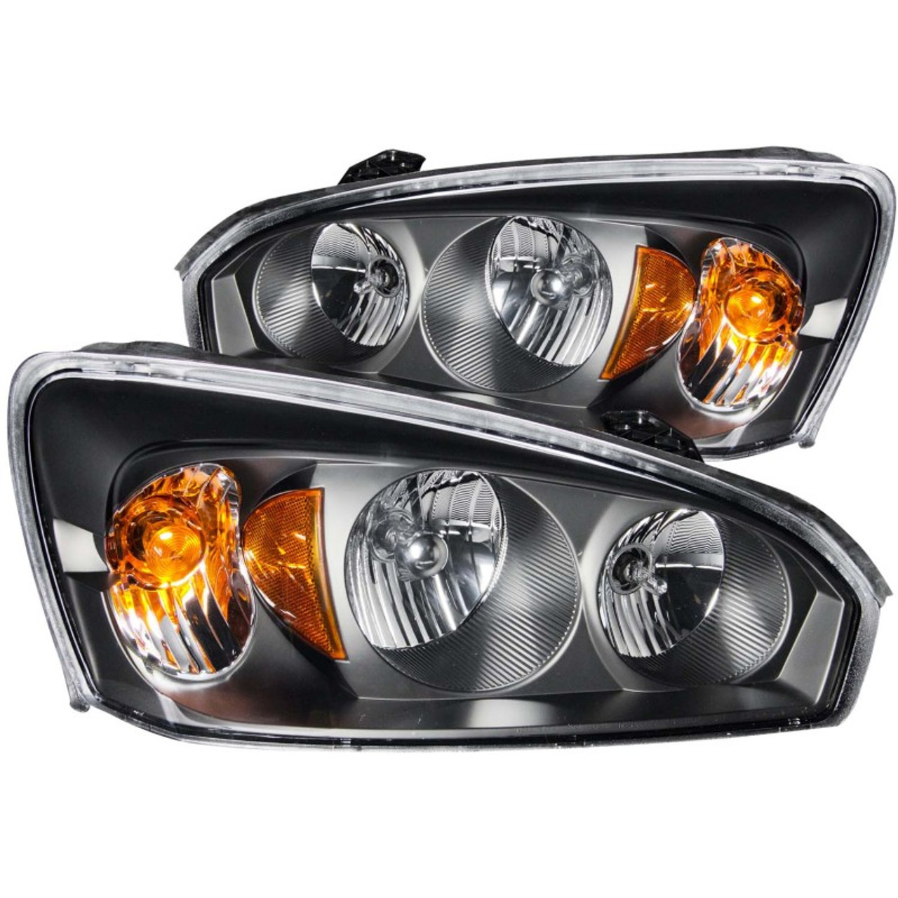ANZO 2004-2007 Chevrolet Malibu Crystal Headlights Black - 121221