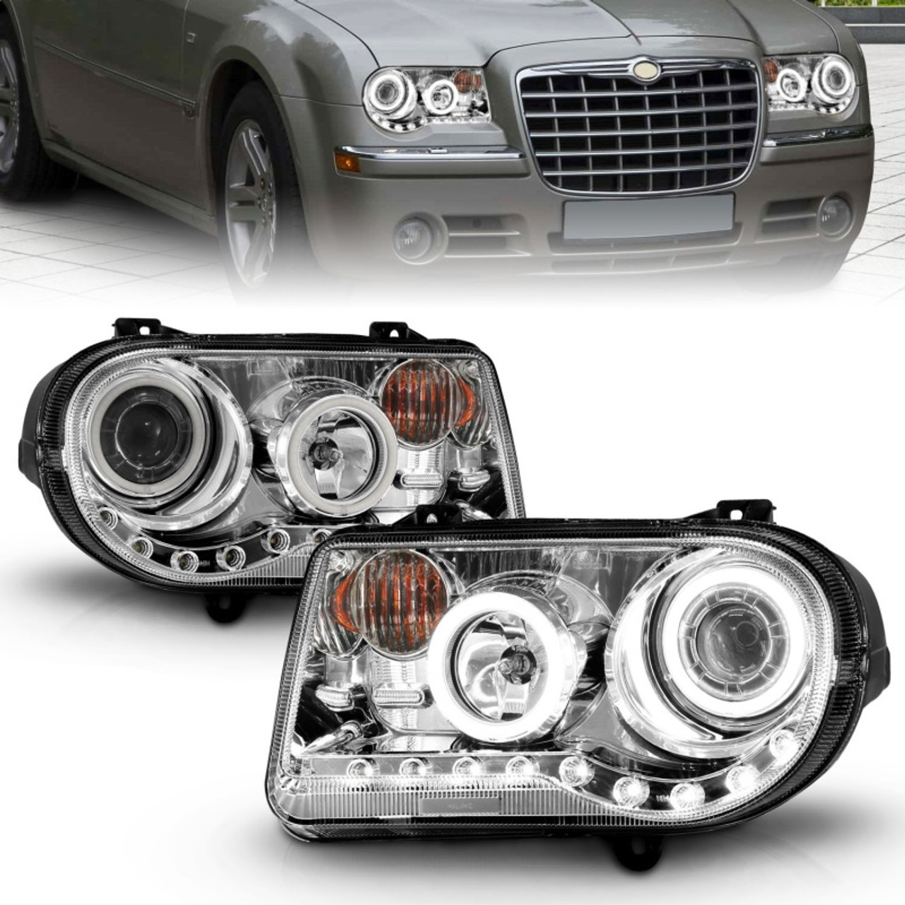 ANZO 2005-2010 Chrysler 300C Projector Headlights w/ Halo Chrome (CCFL) G2 - 121250