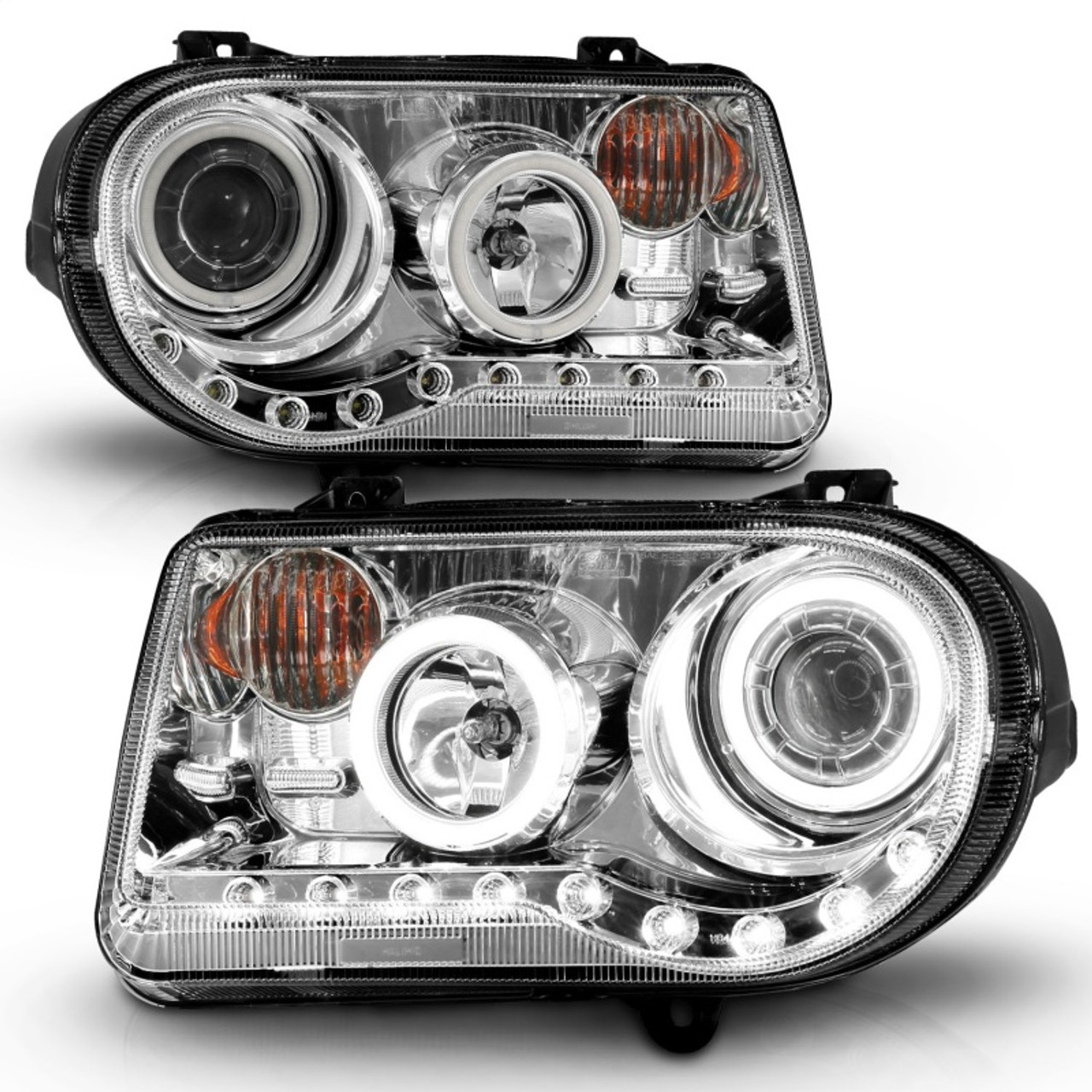 ANZO 2005-2010 Chrysler 300C Projector Headlights w/ Halo Chrome (CCFL) G2 - 121250
