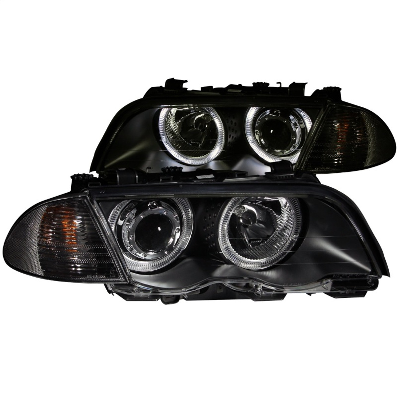 ANZO 1999-2001 BMW 3 Series E46 Projector Headlights w/ Halo Black (CCFL) - 121261