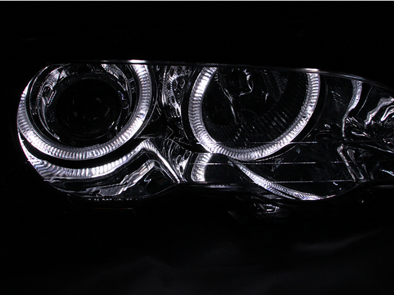 ANZO 2000-2003 BMW 3 Series E46 Projector Headlights w/ Halo Chrome - 121268
