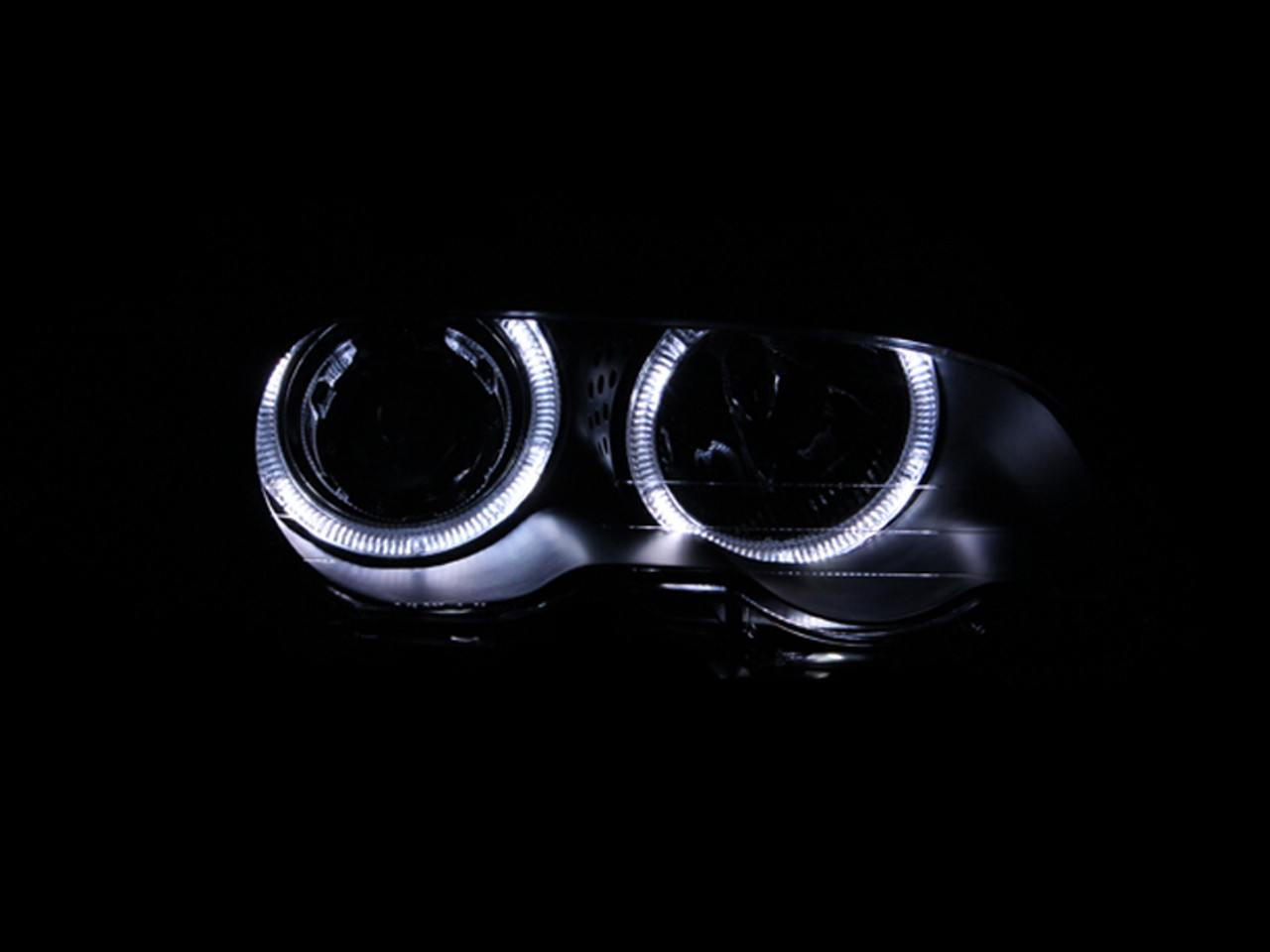 ANZO 2000-2003 BMW 3 Series E46 Projector Headlights w/ Halo Black - 121269
