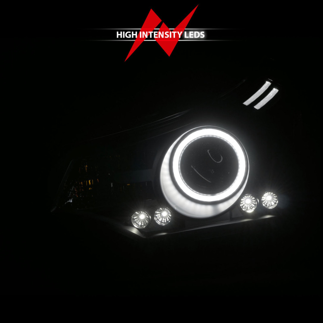 ANZO 2008-2011 Ford Focus Projector Headlights Black - 121272
