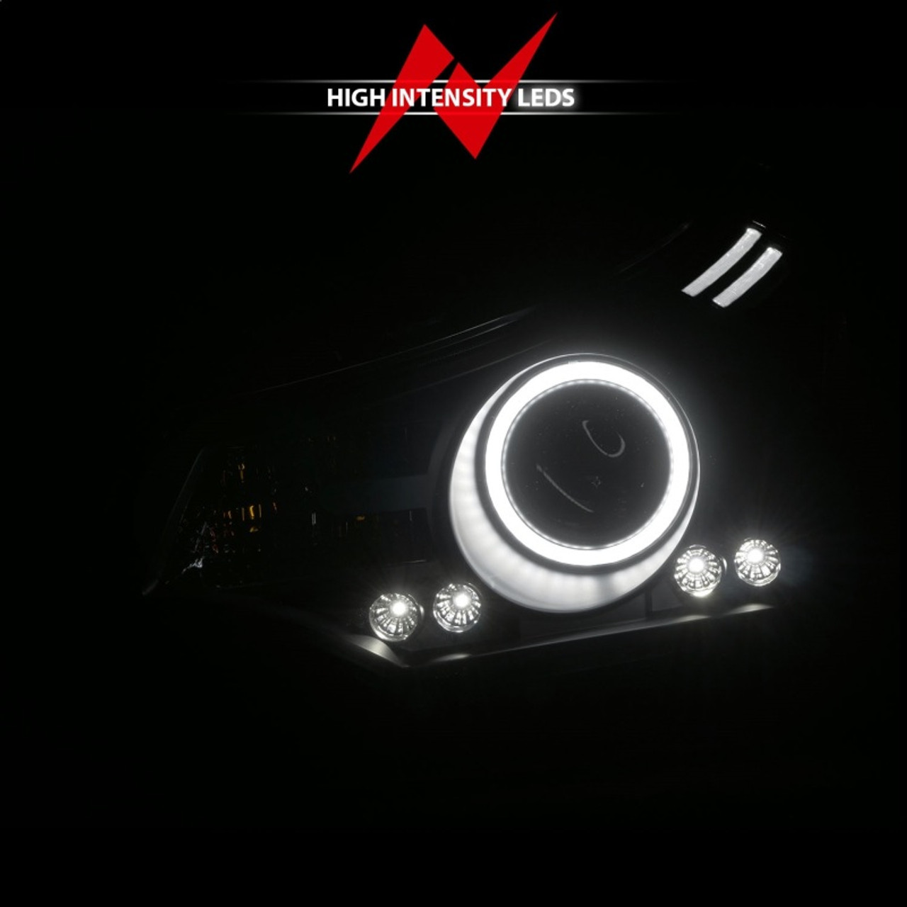 ANZO 2008-2011 Ford Focus Projector Headlights Black - 121272