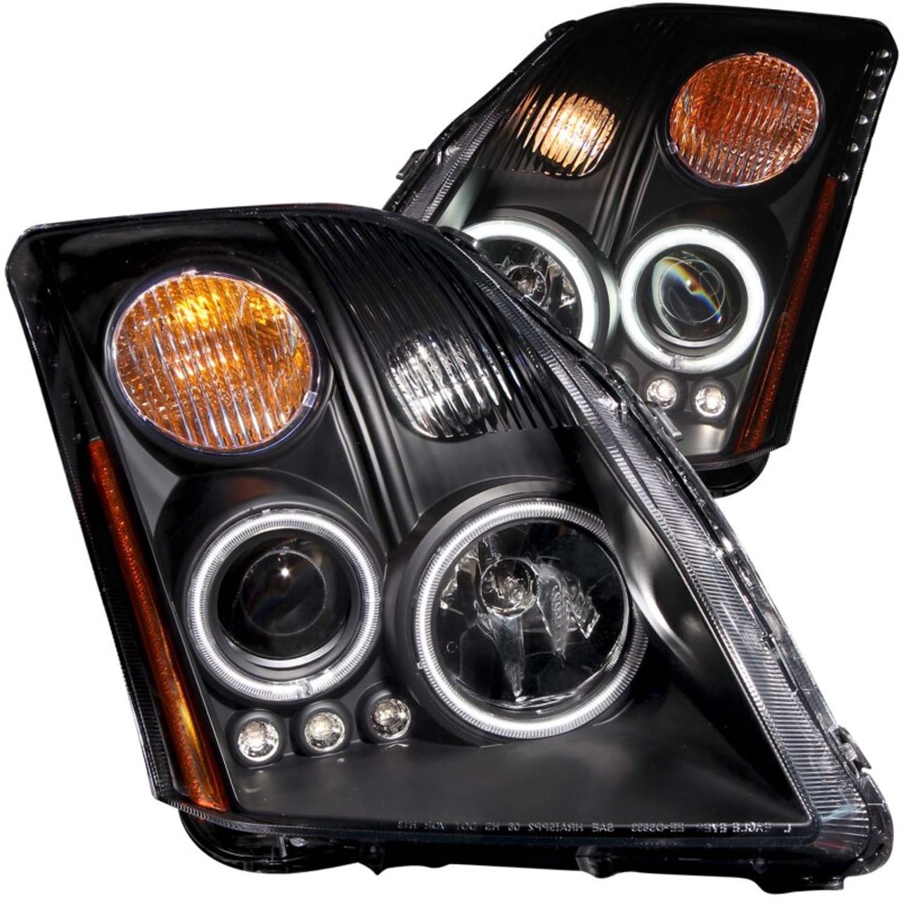 ANZO 2007-2012 Nissan Sentra Projector Headlights Black - 121276