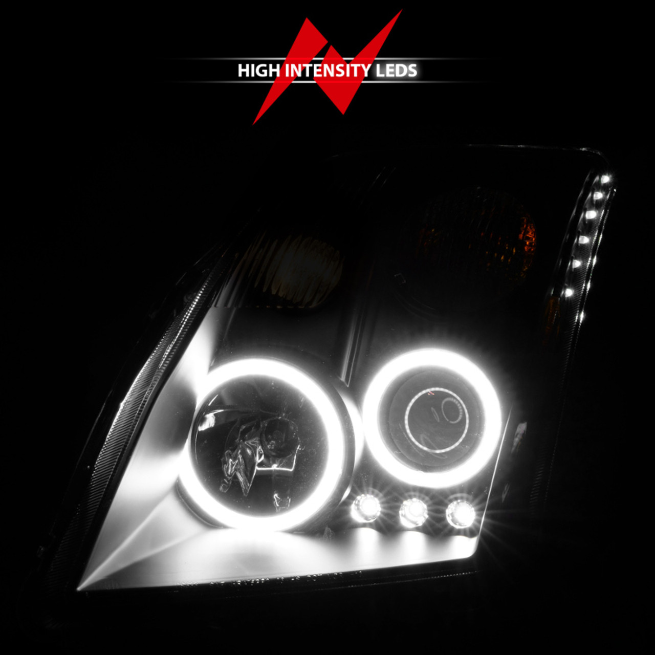 ANZO 2007-2012 Nissan Sentra Projector Headlights Black - 121276