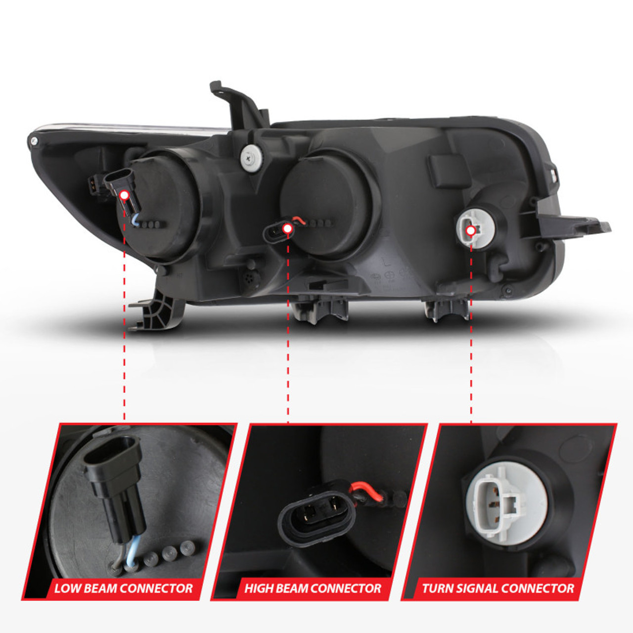 ANZO 2008-2010 Scion Xb Projector Headlights w/ Halo Black - 121280