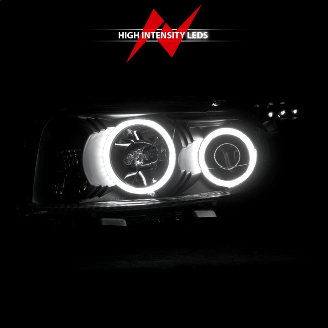 ANZO 2008-2010 Scion Xb Projector Headlights w/ Halo Black - 121280