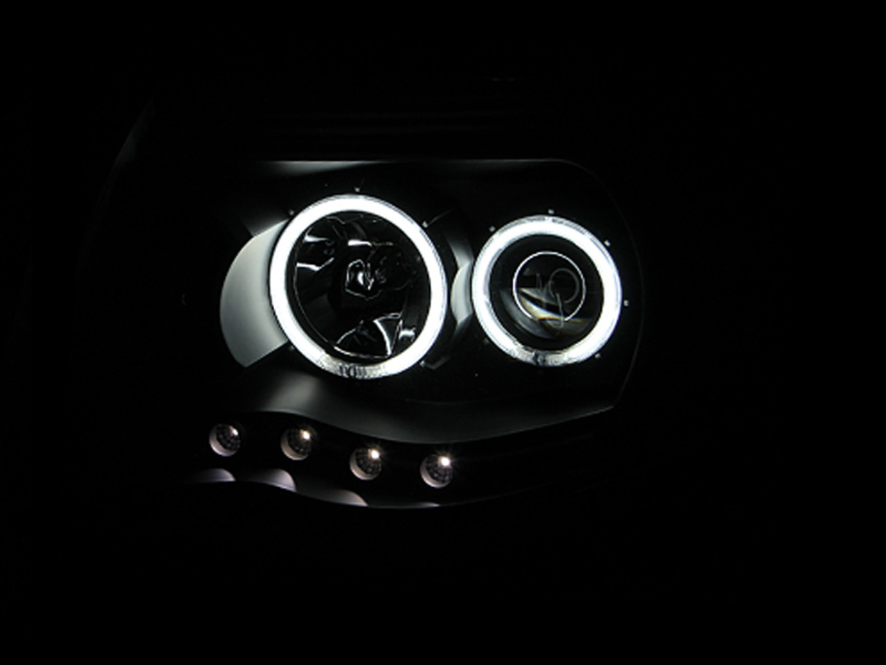 ANZO 2005-2011 Toyota Tacoma Projector Headlights w/ Halo Black - 121282