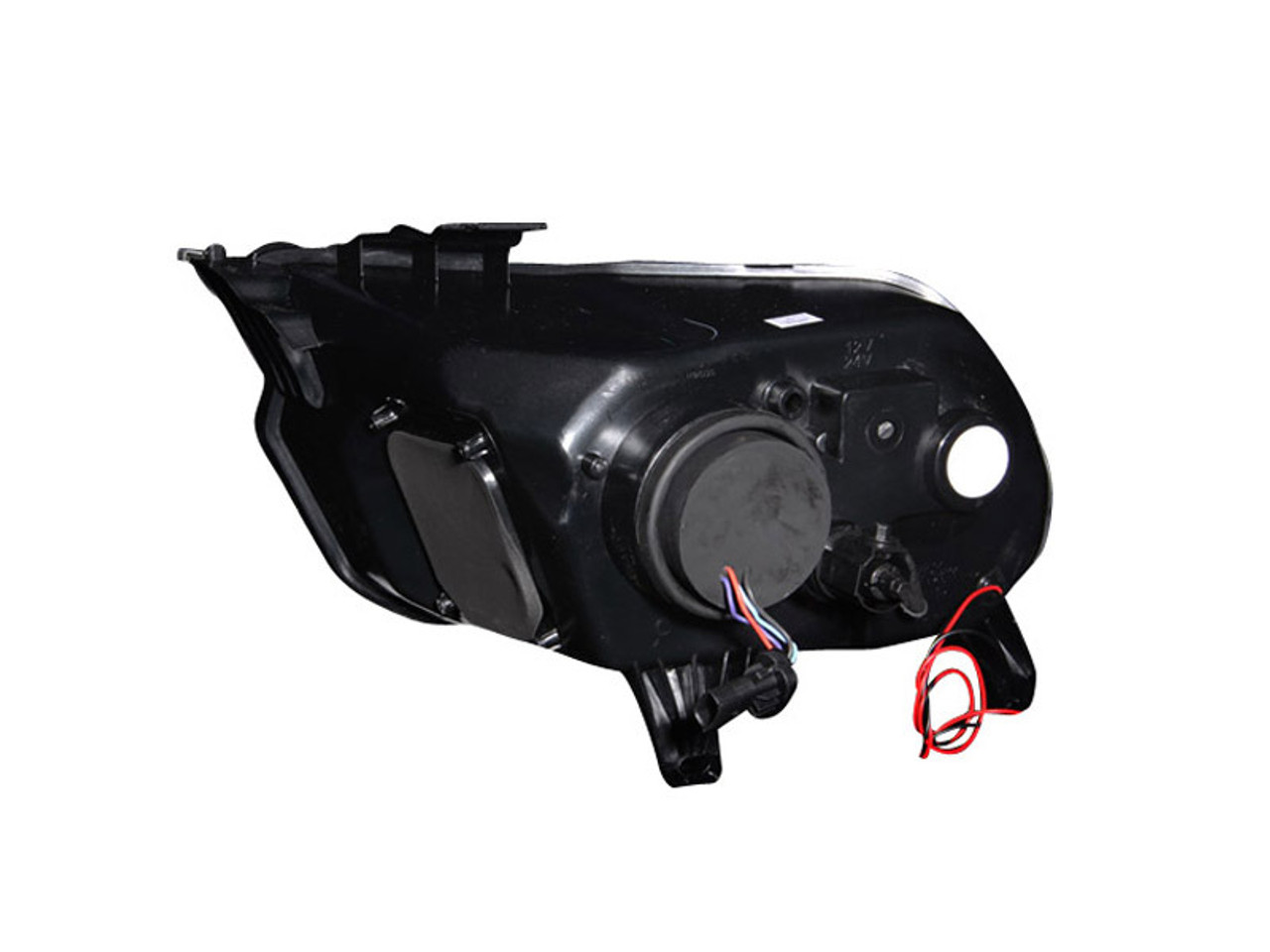 ANZO 2010-2014 Ford Mustang Projector Headlights w/ Halo Black (CCFL) - 121323