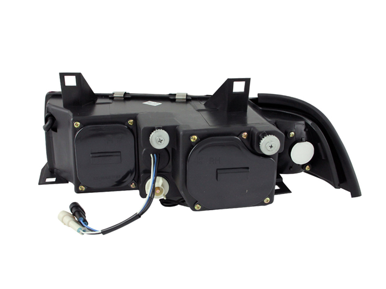 ANZO 1992-1998 BMW 3 Series E36 Projector Headlights w/ Halo Black G2 1 pc - 121325