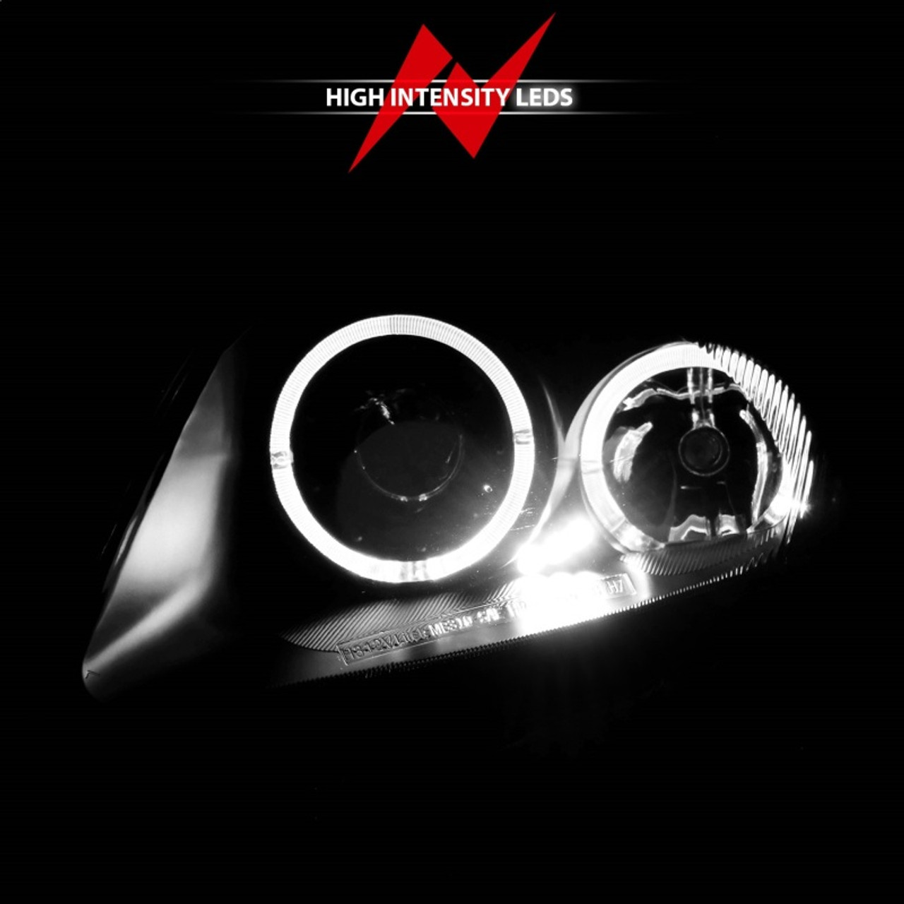 ANZO 2000-2005 Mitsubishi Eclipse Projector Headlights w/ Halo Black - 121332