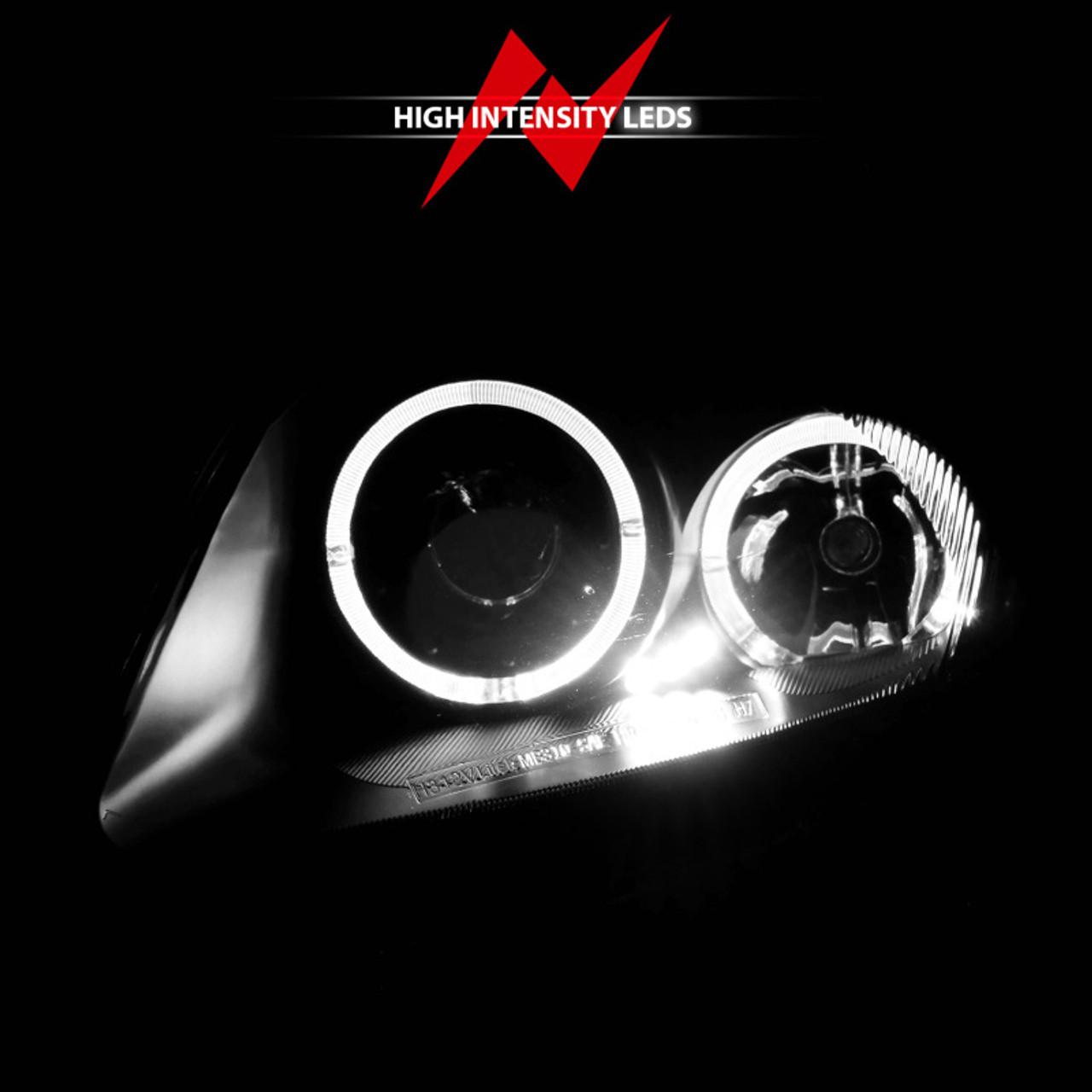 ANZO 2000-2005 Mitsubishi Eclipse Projector Headlights w/ Halo Black - 121332