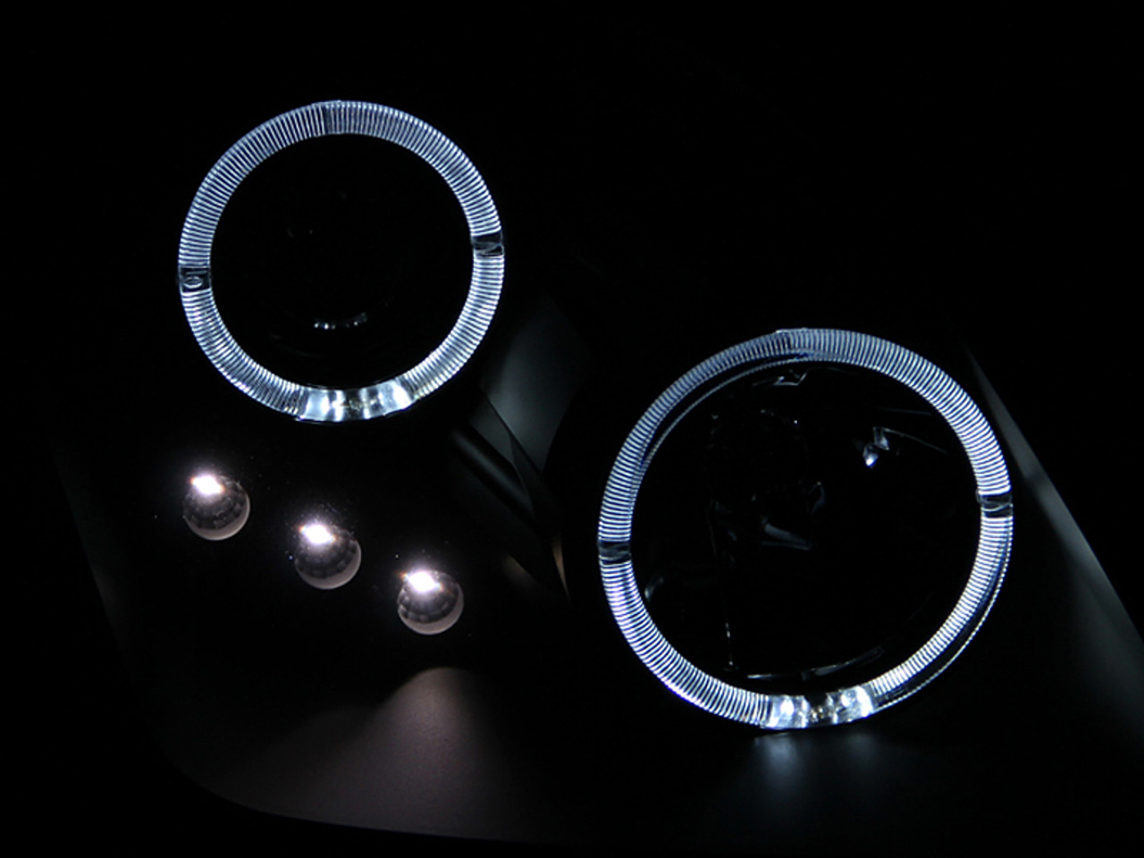 ANZO 1997-2001 Honda Prelude Projector Headlights w/ Halo Black w/ LED - 121341