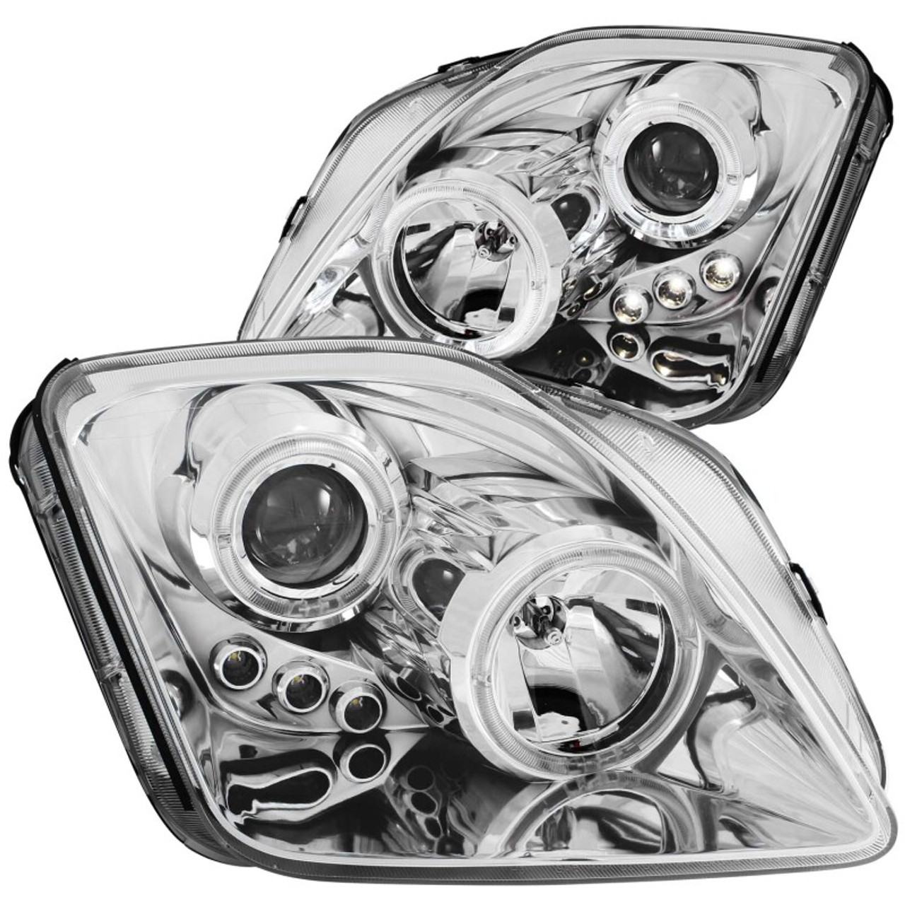 ANZO 1997-2001 Honda Prelude Projector Headlights w/ Halo Chrome w/ LED - 121342