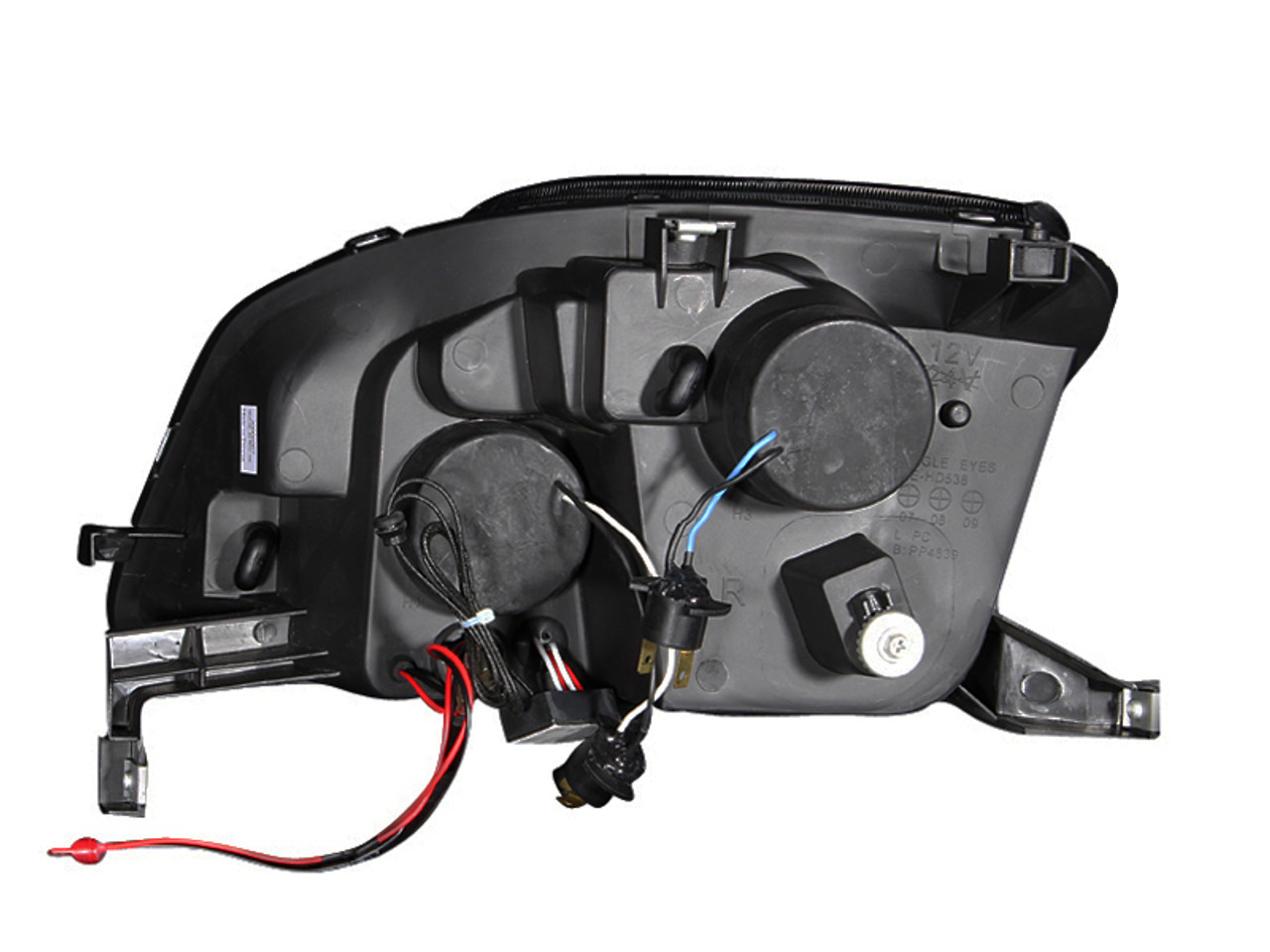 ANZO 1997-2001 Honda Prelude Projector Headlights w/ Halo Chrome w/ LED - 121342