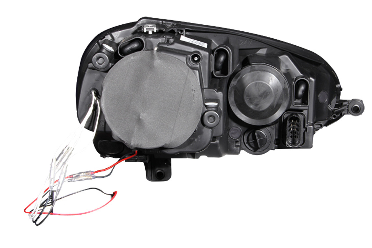 ANZO 2006-2009 Volkswagen Rabbit Projector Headlights w/ Halo Black (CCFL) - 121345