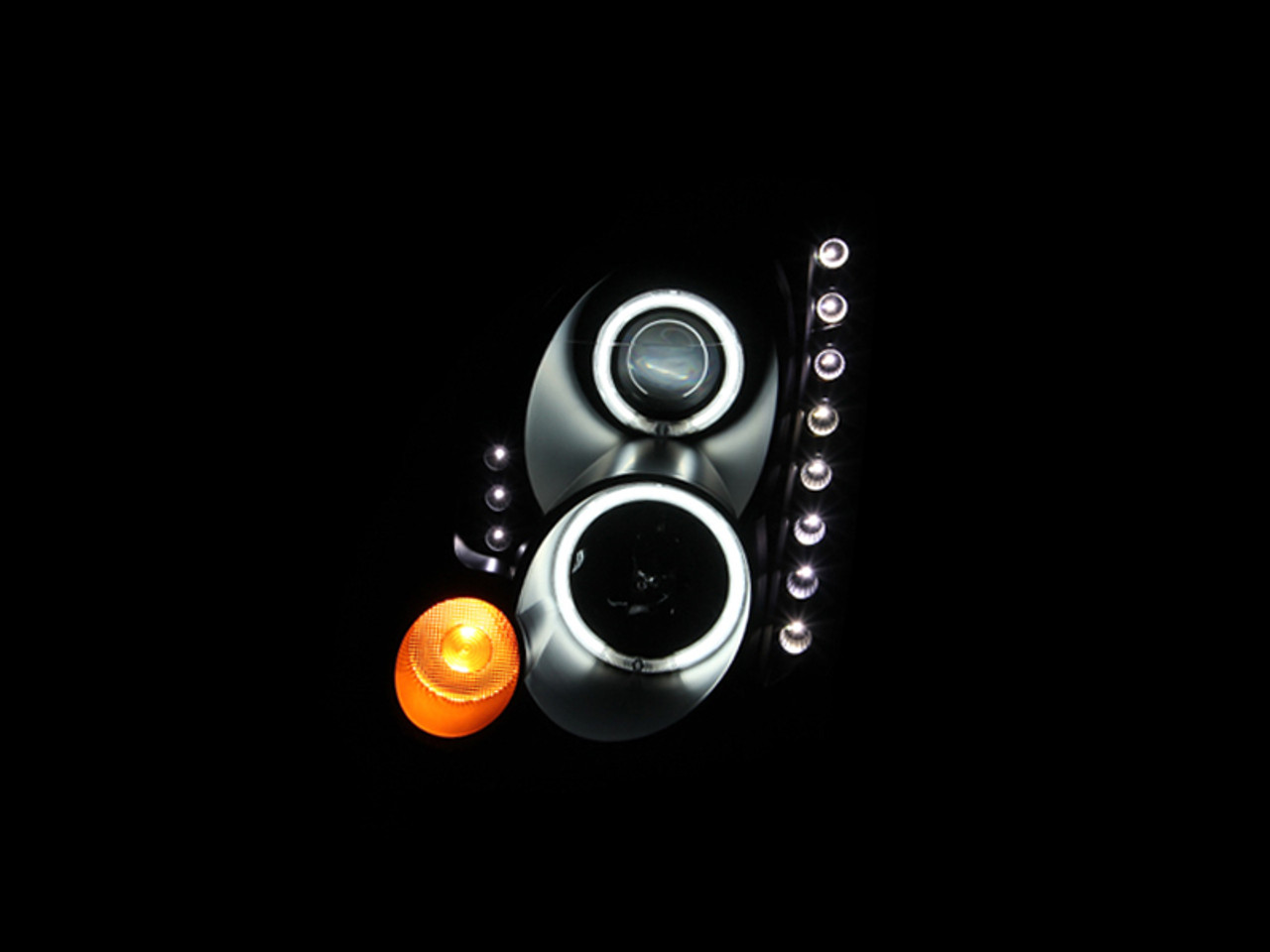 ANZO 2003-2007 Infiniti G35 Projector Headlights w/ Halo Black (CCFL) (HID Compatible) - 121363