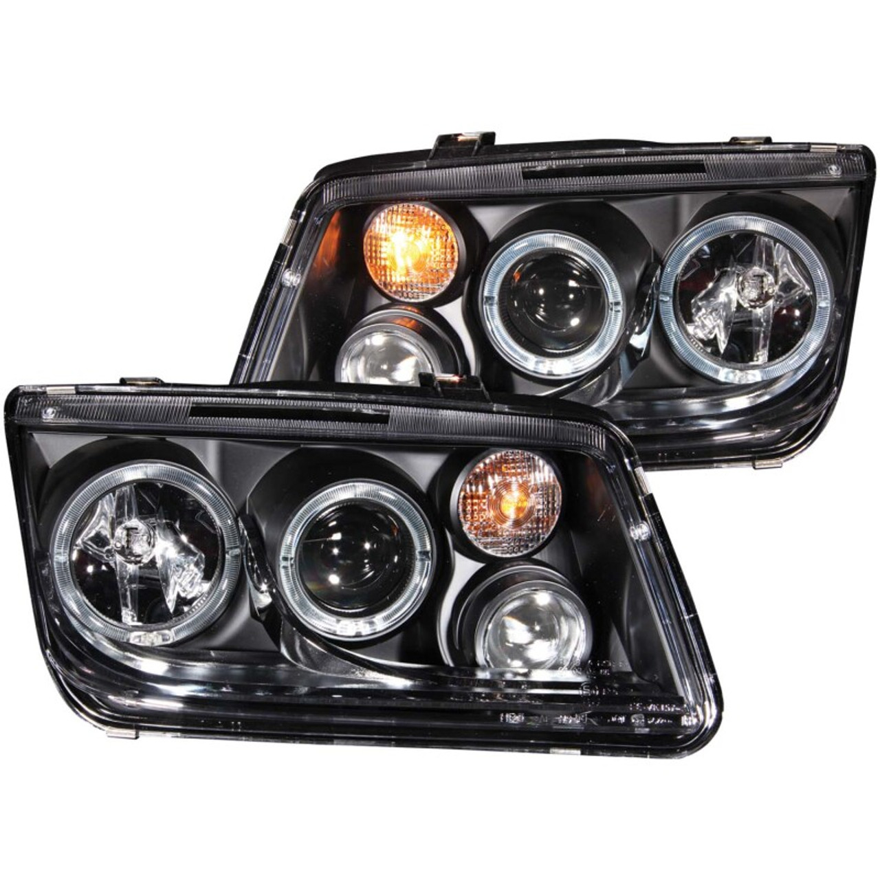 ANZO 1999-2005 Volkswagen Jetta Projector Headlights w/ Halo Black (CCFL) - 121369