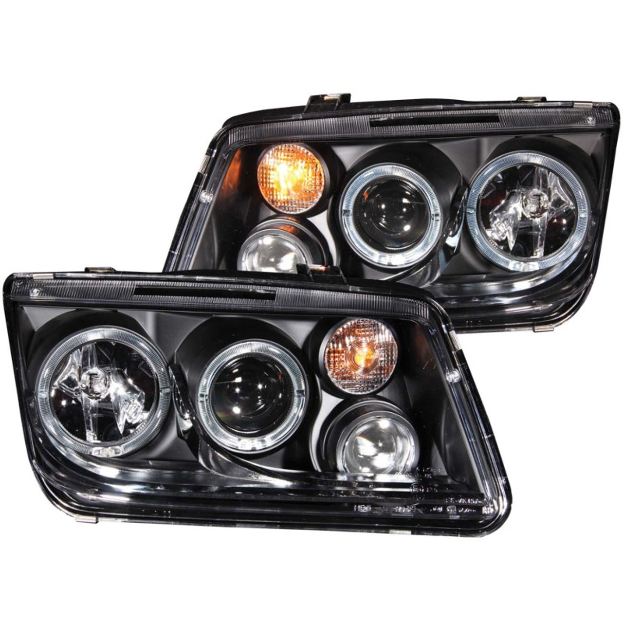 ANZO 1999-2005 Volkswagen Jetta Projector Headlights w/ Halo Black (CCFL) - 121369