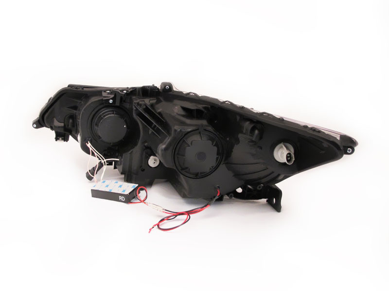 ANZO 2009-2012 Acura Tsx Projector Headlights w/ Halo Black (CCFL) (HID Compatible) - 121393