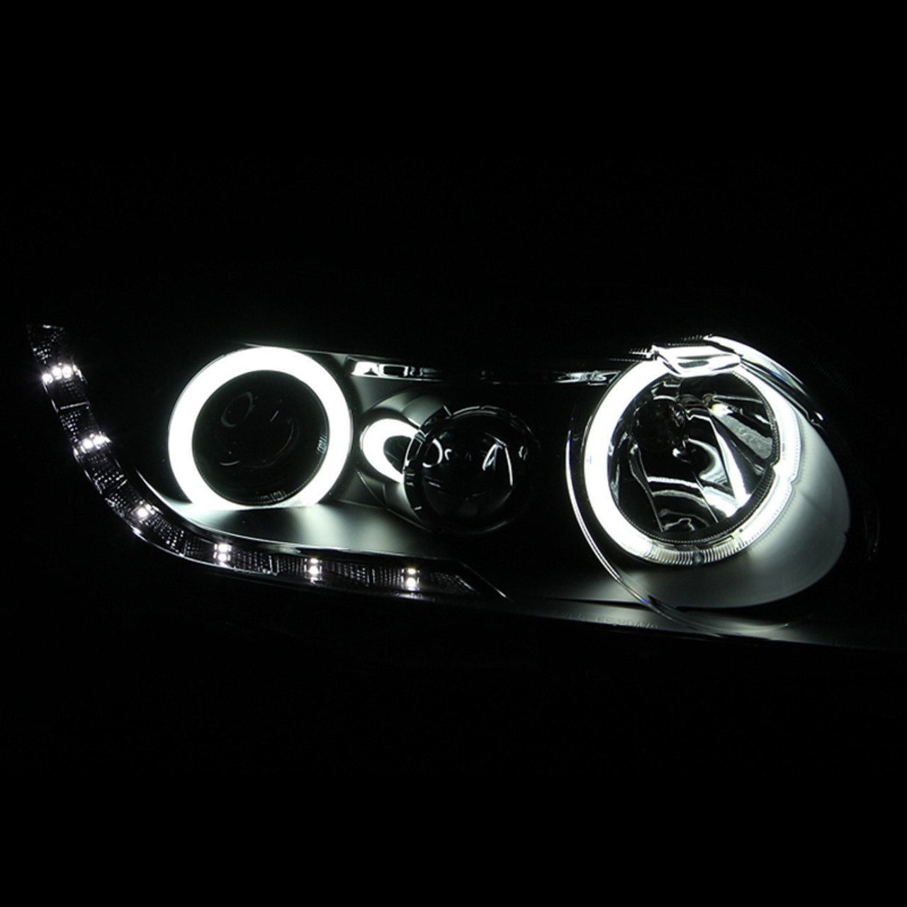 ANZO 2006-2011 Honda Civic Projector Headlights w/ Halo Black (CCFL) - 121454