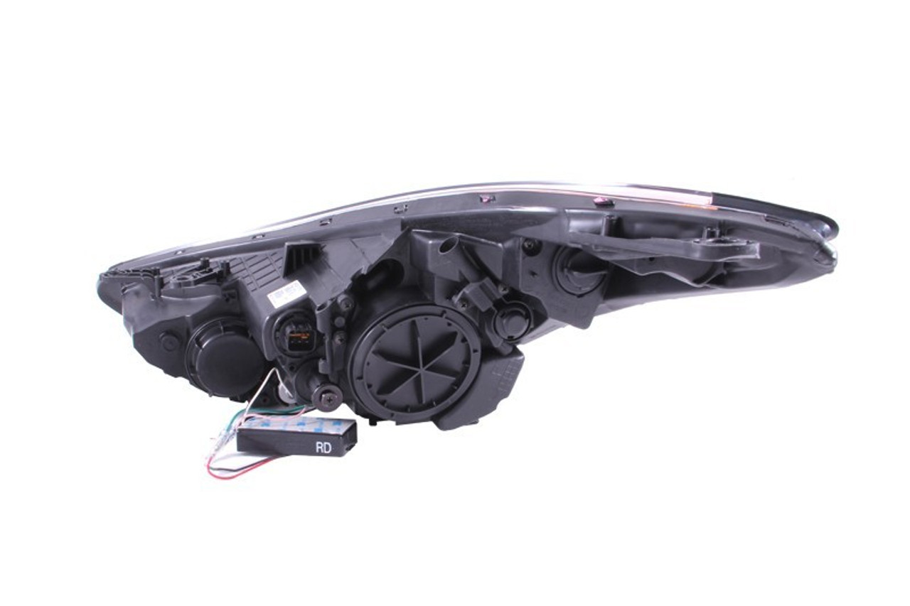 ANZO 2011-2014 Hyundai Elantra Projector Headlights w/ Halo Black (CCFL) - 121456