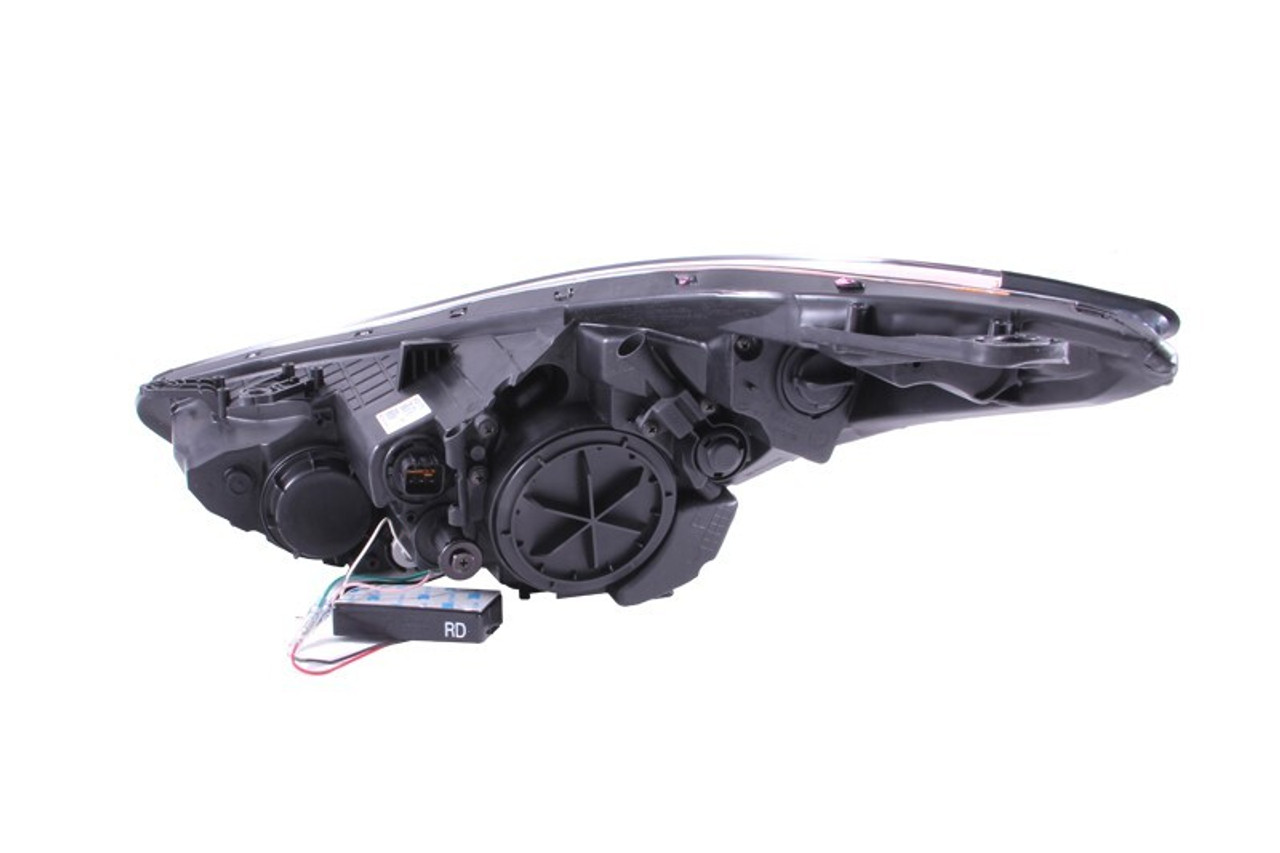 ANZO 2011-2014 Hyundai Elantra Projector Headlights w/ Halo Black (CCFL) - 121456