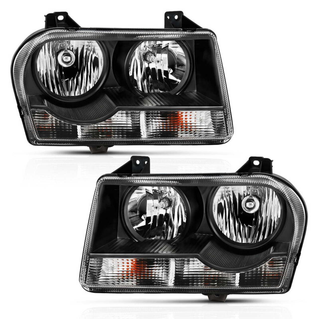 ANZO 2005-2010 Chrysler 300 Crystal Headlight Black - 121544