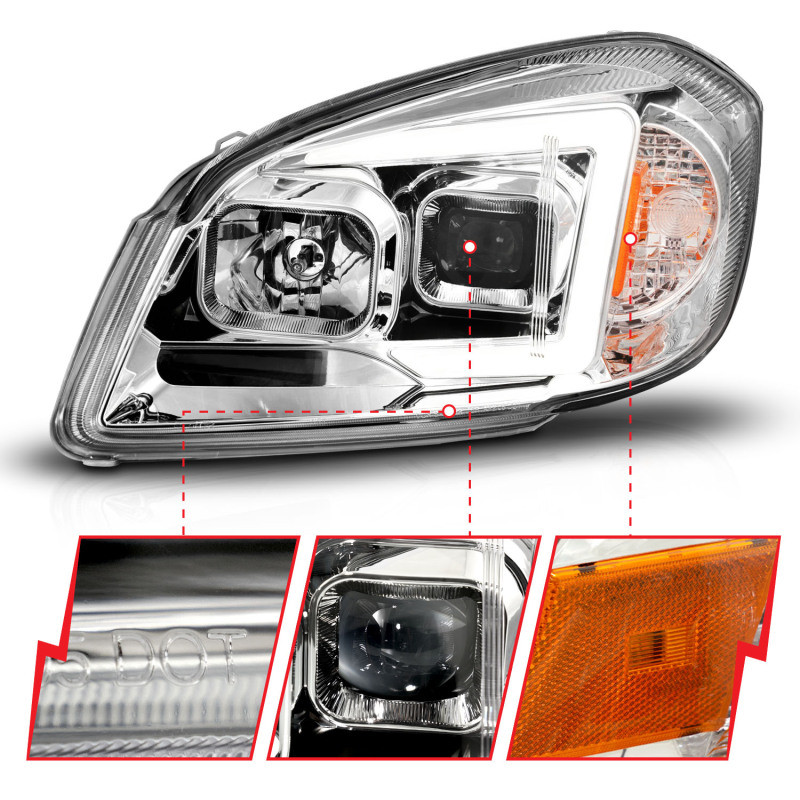 ANZO 05-10 Chevrolet Cobalt / 07-10 Pontiac G5 LED Projector Headlights Black Housing - 121576