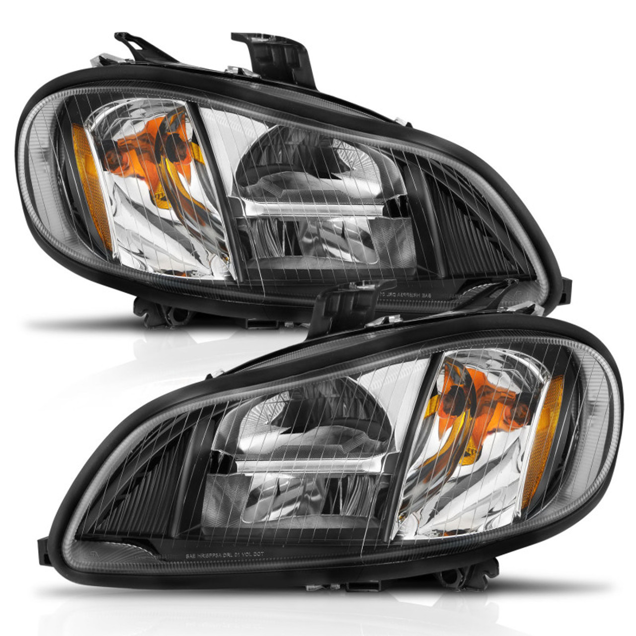 ANZO 2002-2014 Freightliner M2 LED Crystal Headlights Black Housing w/ Clear Lens (Pair) - 131030