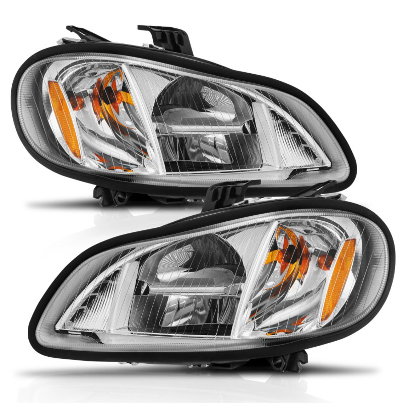 ANZO 2002-2014 Freightliner M2 LED Crystal Headlights Chrome Housing w/ Clear Lens (Pair) - 131031
