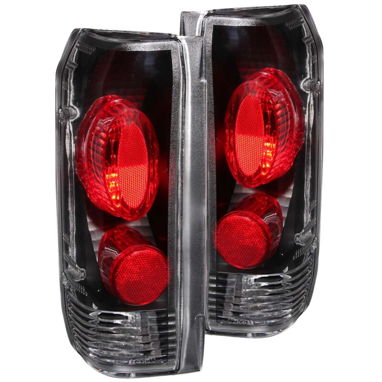 ANZO 1989-1996 Ford F-150 Taillights Black - 211062