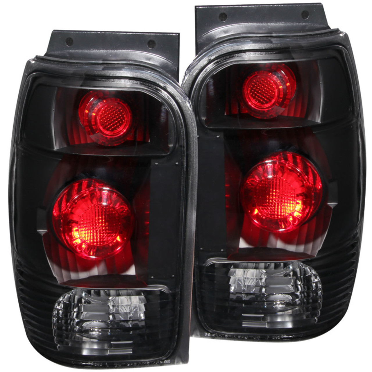 ANZO 1998-2001 Ford Explorer Taillights Black - 211084