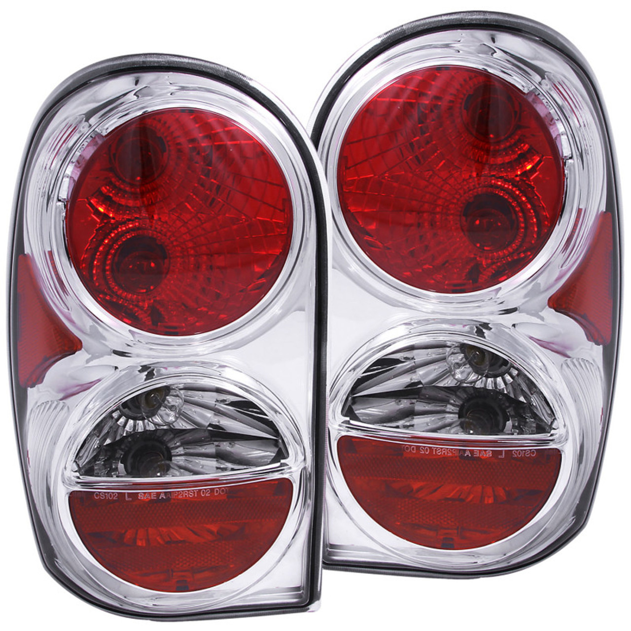 ANZO 2002-2007 Jeep Liberty Taillights Chrome - 211106