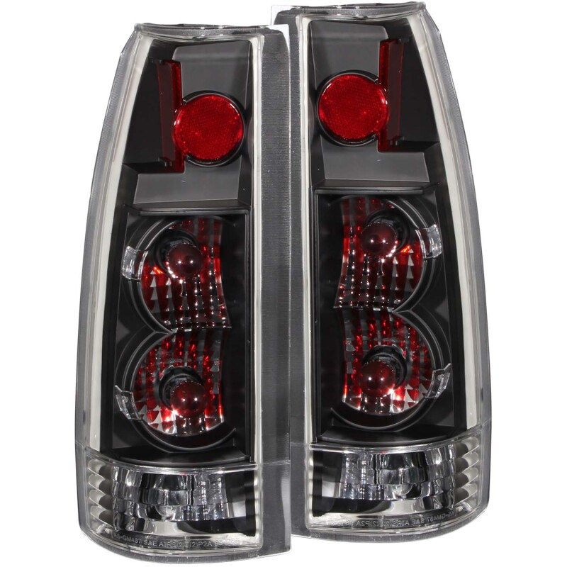 ANZO 1999-2000 Cadillac Escalade Taillights Black - New Gen - 211144