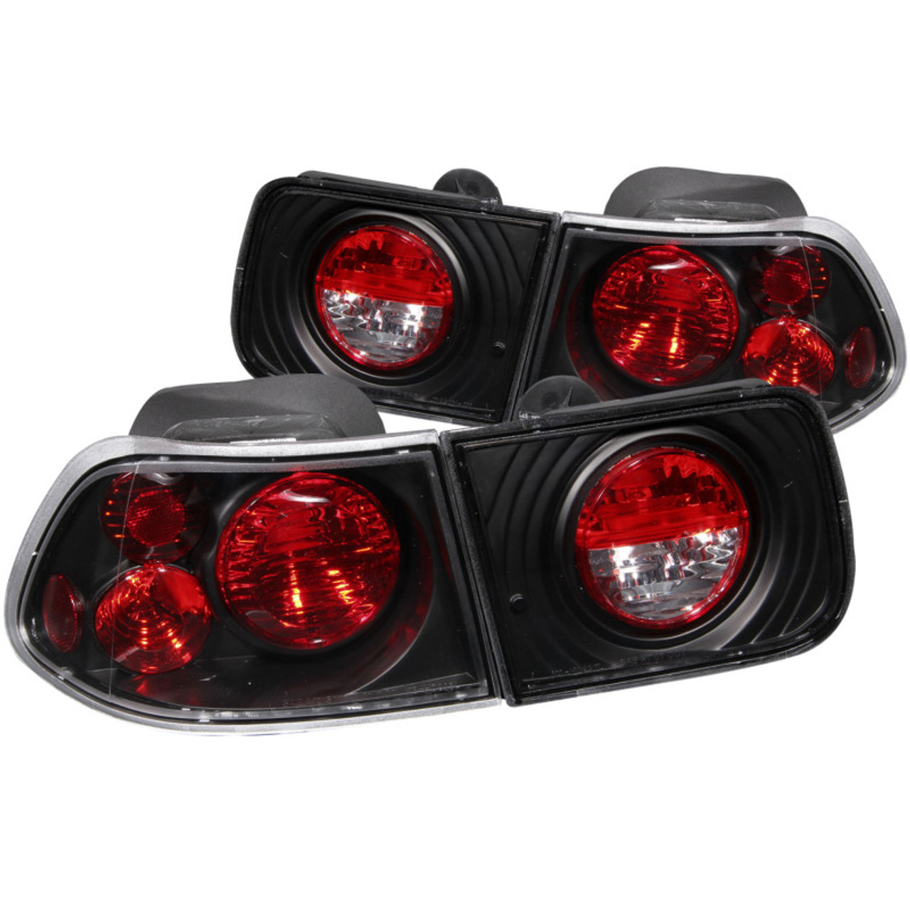 ANZO 1996-2000 Honda Civic Coupe Taillights Black - 221062