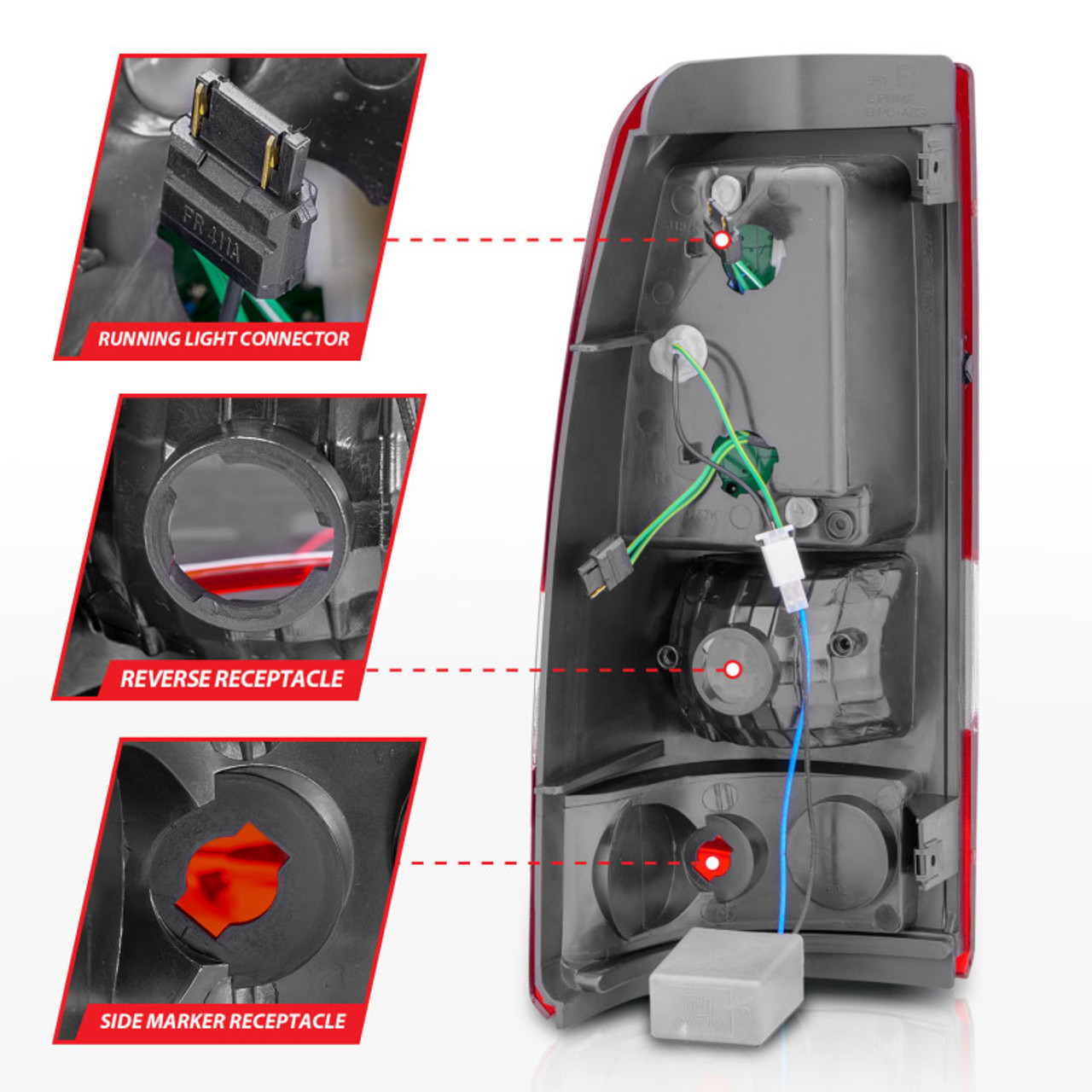 ANZO 2003-2006 Chevrolet Silverado 1500 LED Taillights Red/Clear - 311007