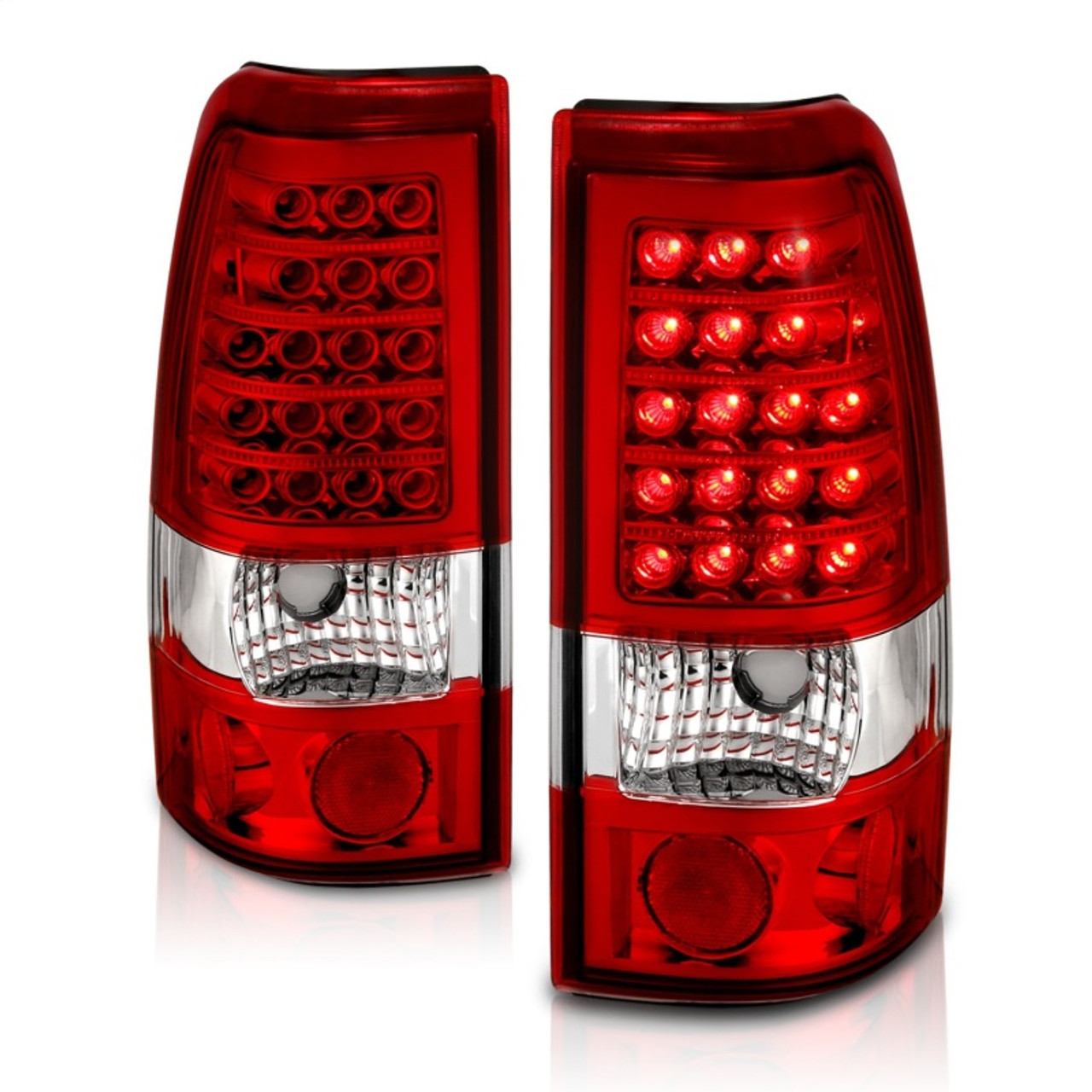 ANZO 1999-2007 Chevrolet Silverado 1500 LED Taillights Red/Clear - 311010