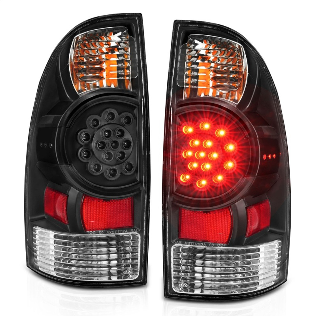 ANZO 2005-2015 Toyota Tacoma LED Taillights Black - 311042