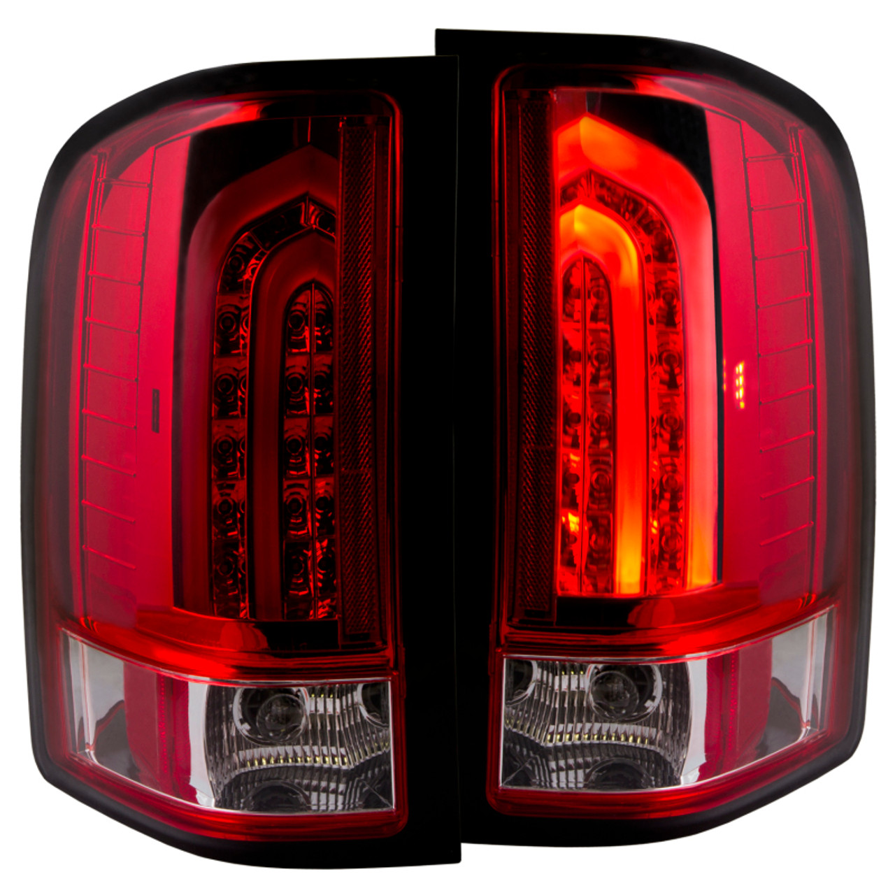 ANZO 2007-2013 Chevrolet Silverado 1500 LED Taillights Red/Clear G2 - 311225