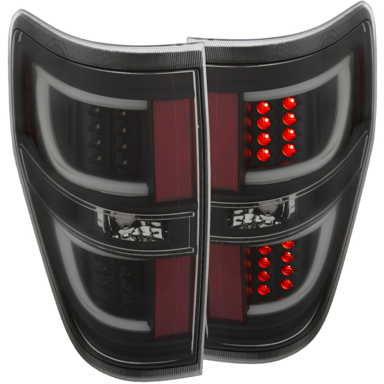 ANZO 2009-2013 Ford F-150 LED Taillights Black - 311257