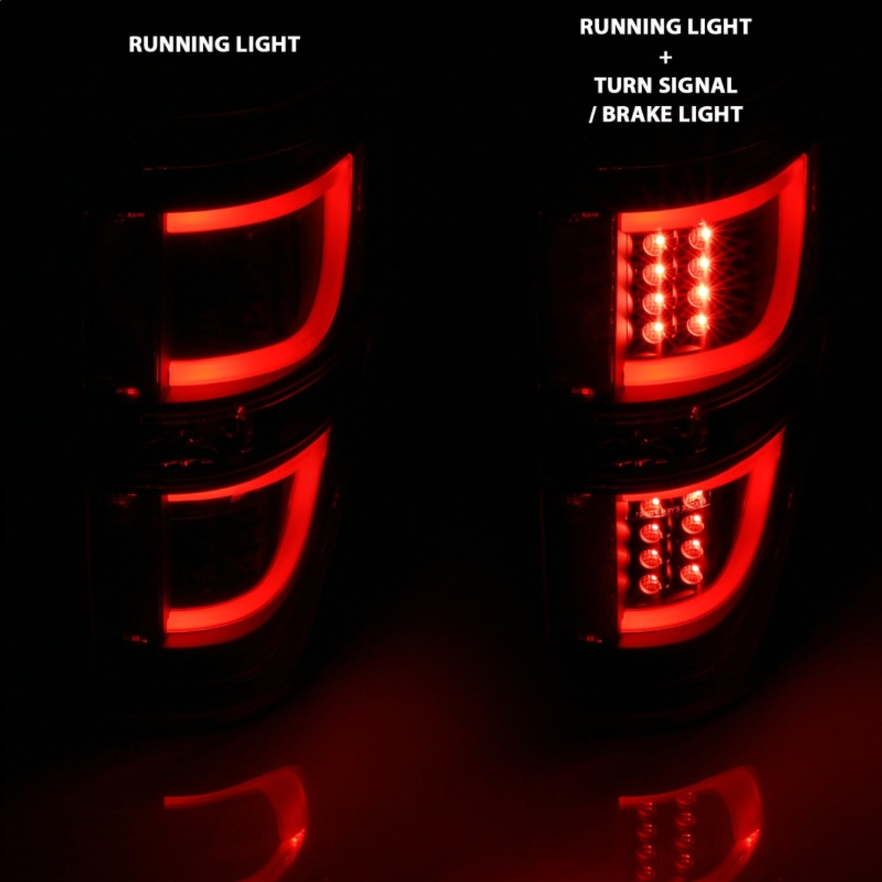 ANZO 2009-2013 Ford F-150 LED Taillights Black - 311257