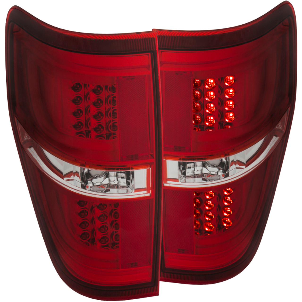 ANZO 2009-2013 Ford F-150 LED Taillights Red/Clear - 311260