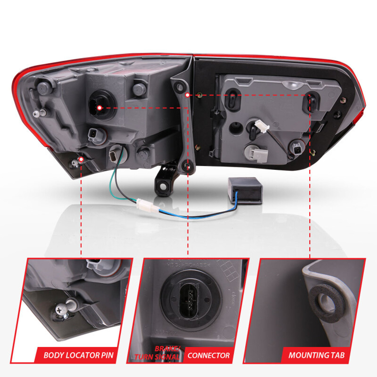 ANZO 2014-2016 Jeep Grand Cherokee LED Taillights Red/Smoke - 311269
