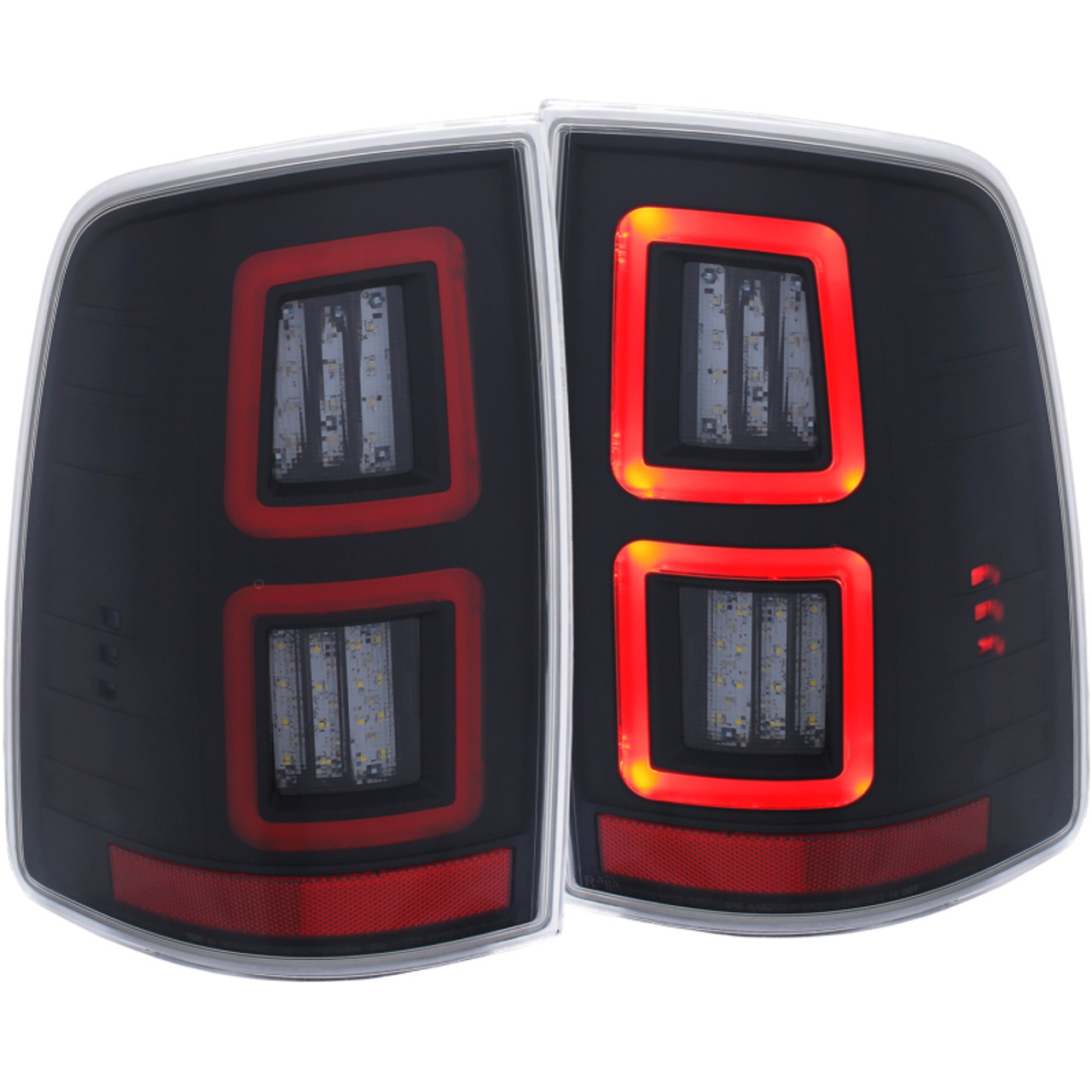 ANZO LED Black 13-17 Dodge Ram 1500/2500/3500 LED Taillights Black - 311273