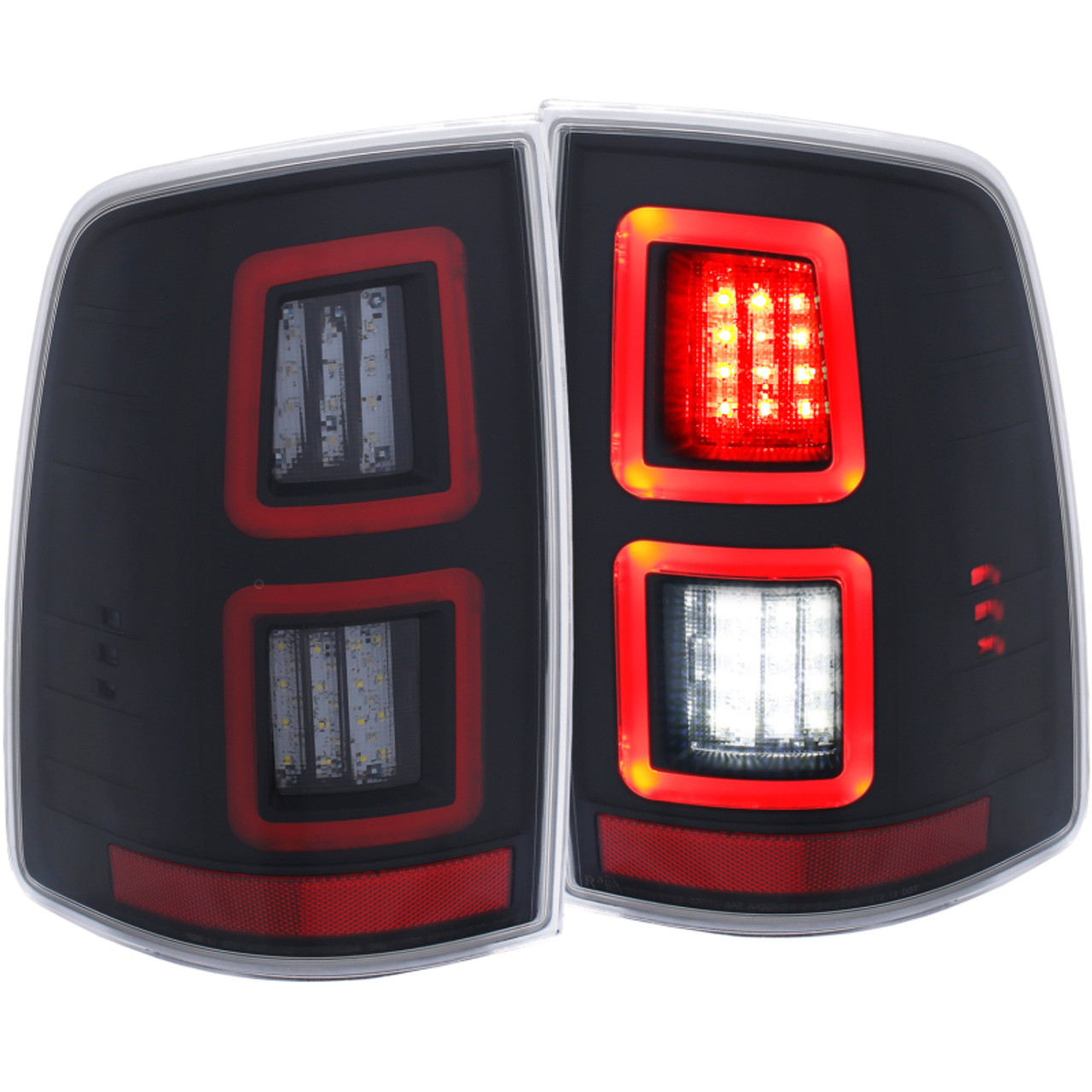 ANZO LED Black 13-17 Dodge Ram 1500/2500/3500 LED Taillights Black - 311273
