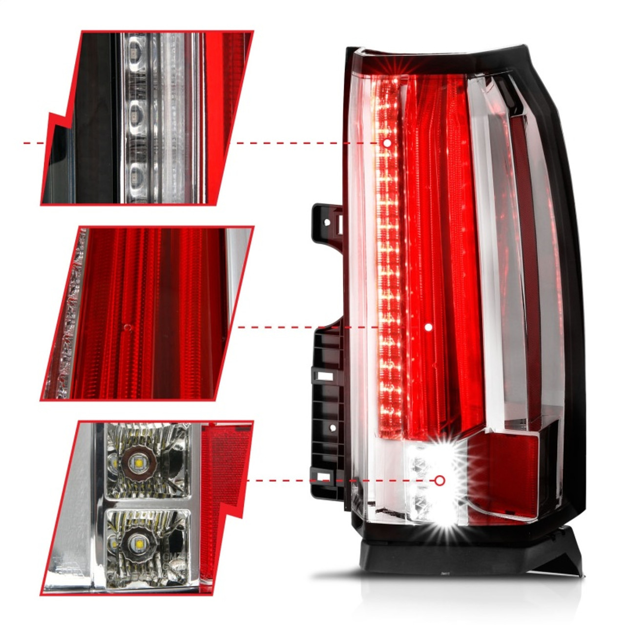 ANZO 2015-2017 Chevrolet Suburban/Tahoe LED Taillights Chrome - 311280